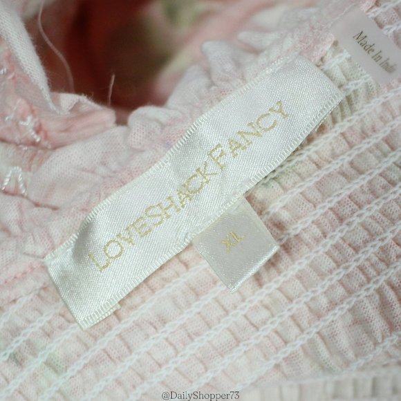 LoveShackFancy Women's "Chessie" Ballet Pink Floral Smocked Maxi Dress - Picture 11 of 12